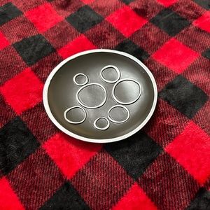 Brown and Silver Circle Pattern Dish